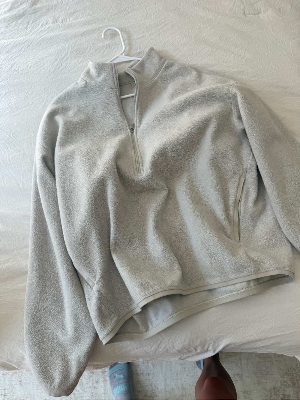lululemon athletica Light Gray Half-Zip Fleece Pullover